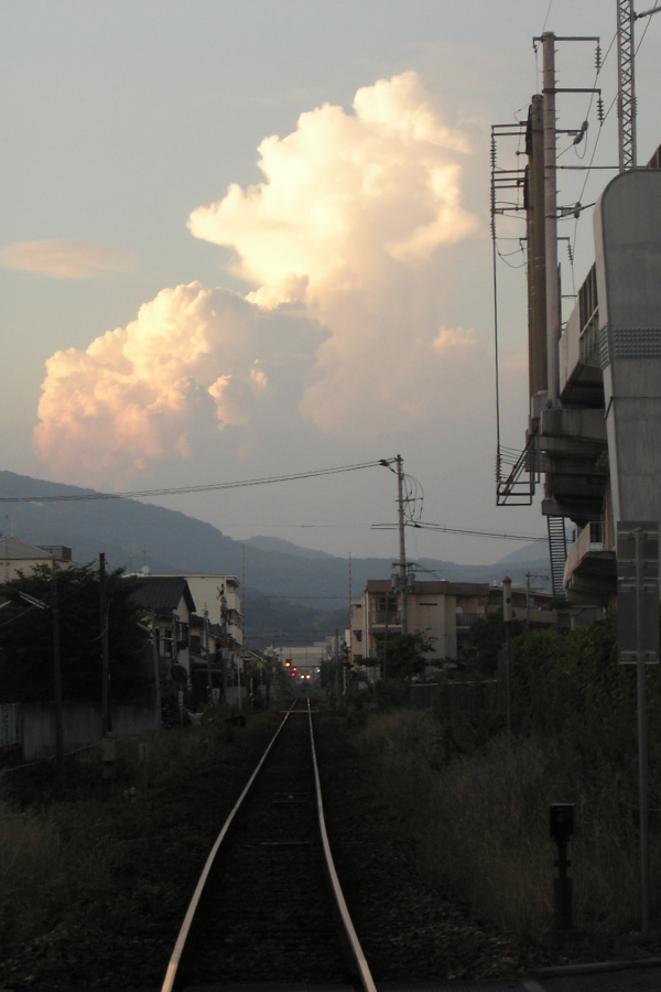 photograph, 2011 | summer, cloud, Tsuyama Line, Minamigata, Okayama | 夏, 入道雲, 津山線, 南方, 岡山