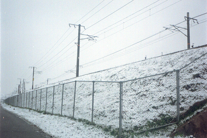 photograph, 2014 | winter, snow day, Sanyo Main Line, Yamato-cho, Okayama | 冬, 雪の日, 山陽本線, 大和町, 岡山