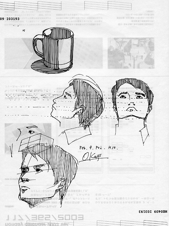 drawing, ballpoint pen, Kogawa view | ラクガキ, ボールペン, 湖川アオリ