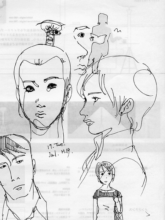 drawing, ballpoint pen, samurai girl | ラクガキ, ボールペン, ジェンダーフリーを考える