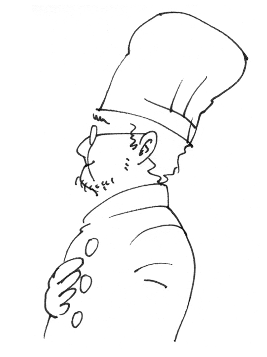 illustration, portrait | イラスト, 洋食店のご主人の横顔似顔絵