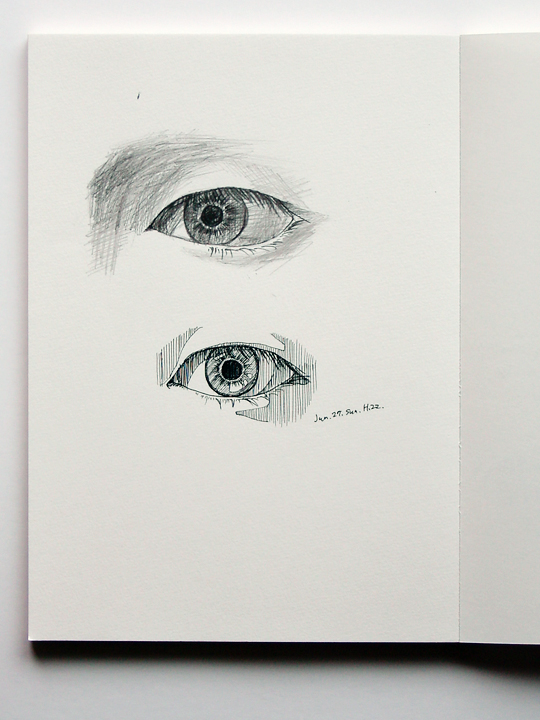 drawing, my eyes, ballpoint pen, pencil | スケッチ, 眼々, ボールペン, 鉛筆