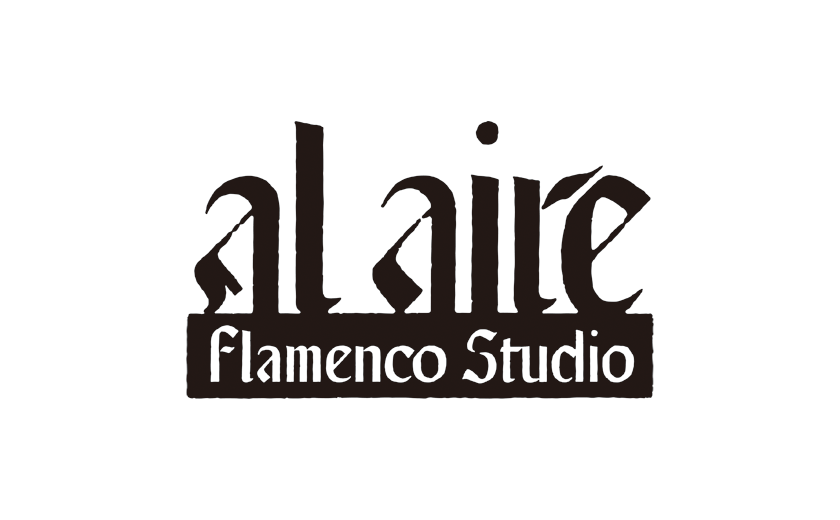 logotype design, lettering, flamenco studio | 鋳物看板のようなフラメンコ教室のロゴタイプ, レタリング | [al aire]