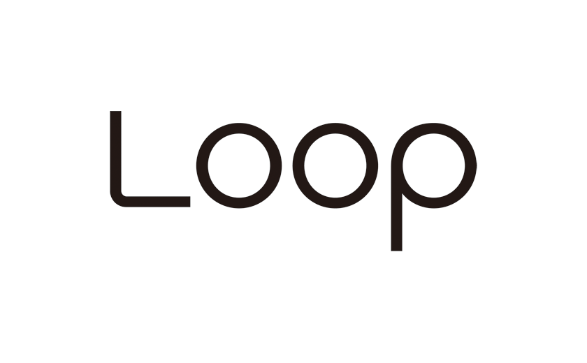 logotype design, apparel maker, lettering | [Loop]の字面から輪と糸のつながりを表現したアパレル関連製造企業のロゴタイプ, レタリング
