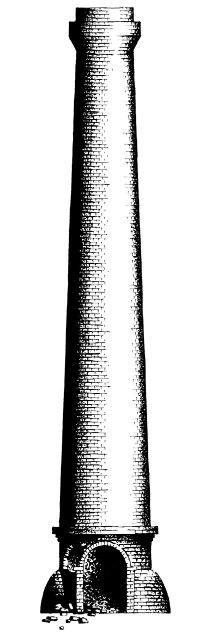 illustration, the chimney of Inujima | イラスト, 犬島製錬所跡の煙突のモノクロ細密画