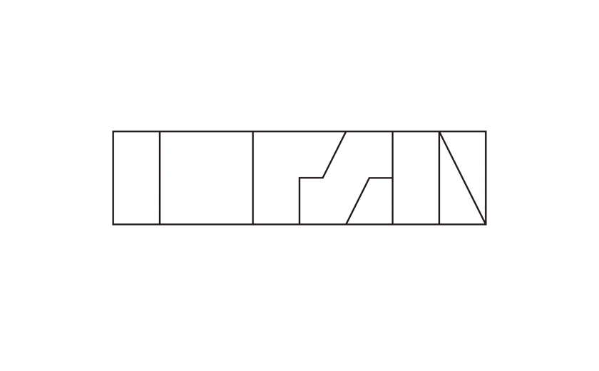 logotype design, designers team, lettering | 細いアウトライン造形のデザイン団体のロゴタイプ（収束）, レタリング | [Prism]の各文字が積木パズルのように長方形に収まる