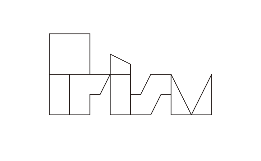 logotype design, designers team, lettering | 細いアウトライン造形のデザイン団体のロゴタイプ（展開）, レタリング | [Prism]