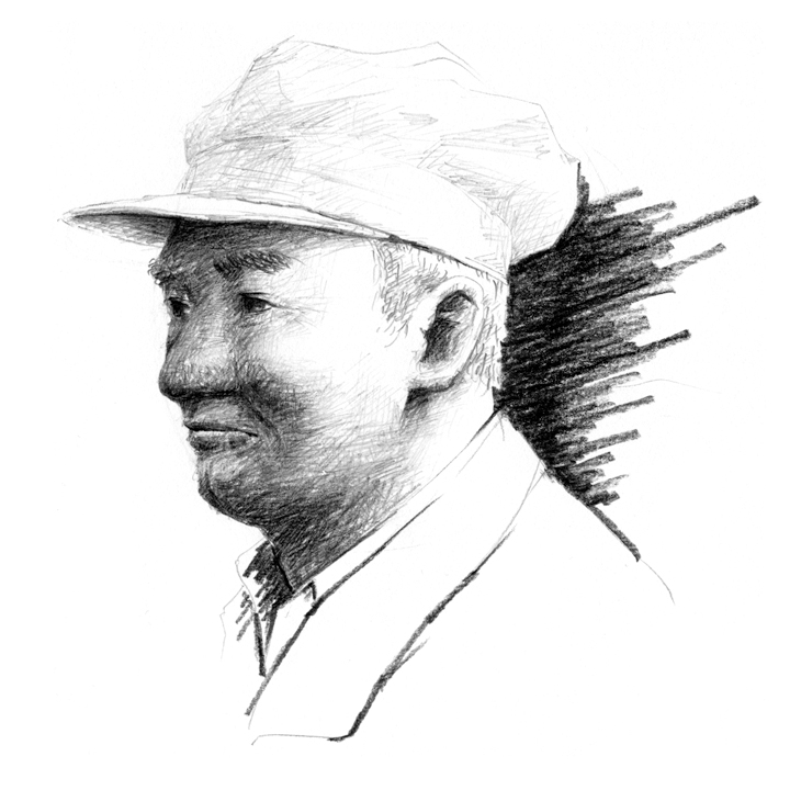 illustration, portrait | イラスト, 中年男性の肖像